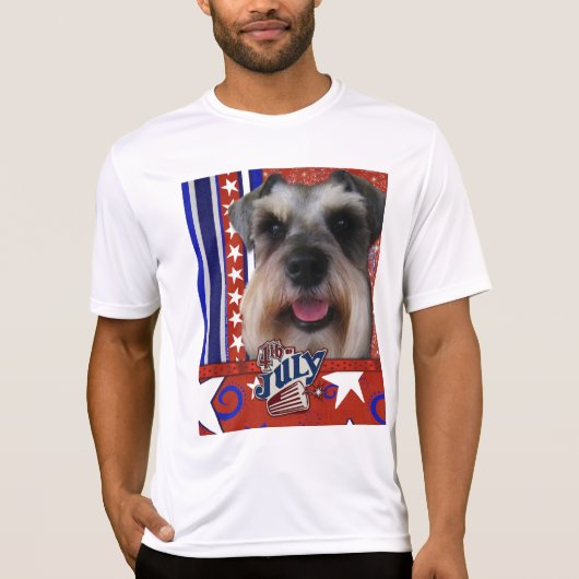 4de juli Firecracker - Schnauzer T-shirt (Voorkant)