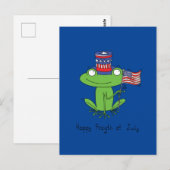 4de juli Funny American Frog Briefkaart (Voorkant / Achterkant)