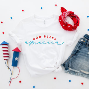 4de juli God Bless America Patriotic T-Shirt
