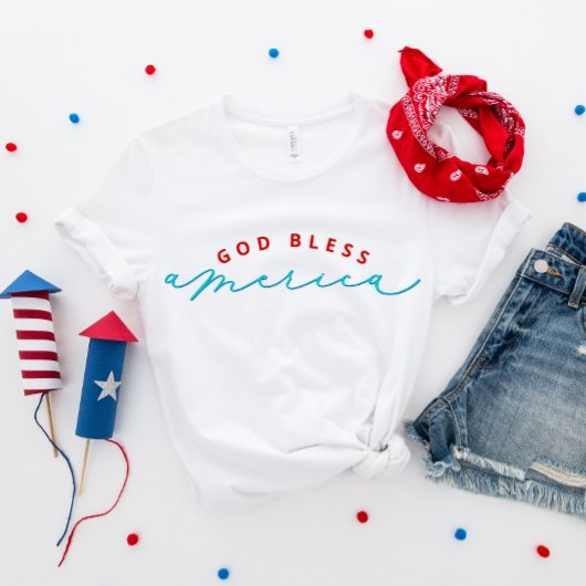 4de juli God Bless America Patriotic T-Shirt