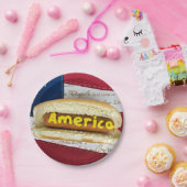 4de juli Hot Dog Party Papieren Bordje (Feest)