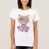 4de juli Kat en Funny Independence Day T-Shirt (Voorkant)