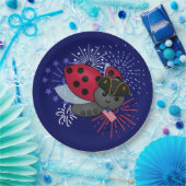 4de juli Minuteman Ladybug Papieren Bordje (Feest)