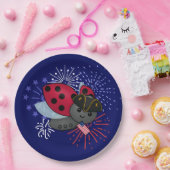4de juli Minuteman Ladybug Papieren Bordje (Feest)