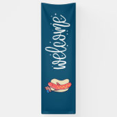 4de juli Onafhankelijkheidsdag Amerikaanse hotdog Spandoek (Verticaal)