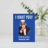 4de juli Onafhankelijkheidsdag BBQ Party Kaart (Staand voorkant)