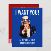 4de juli Onafhankelijkheidsdag BBQ Party Kaart (Voorkant / Achterkant)