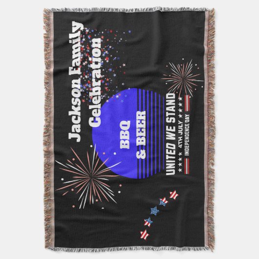 4de juli, Onafhankelijkheidsdag Tapestry Deken (Voorkant Verticaal)