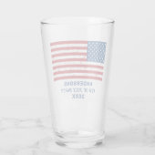 4de juli Partij Gepersonaliseerde Amerikaanse vlag Glas (Achterkant)
