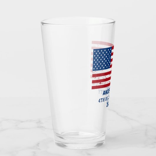 4de juli Partij Gepersonaliseerde Amerikaanse vlag Glas (Rechts)