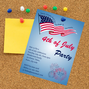 4de juli Partij met Amerikaanse vlag en brandbestr Kaart