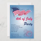 4de juli Partij met Amerikaanse vlag en brandbestr Kaart (Voorkant)