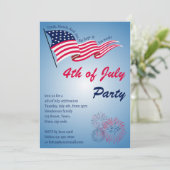 4de juli Partij met Amerikaanse vlag en brandbestr Kaart (Staand voorkant)