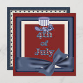 4de juli Partij Oom Sam Pet nodigt uit Kaart (Voorkant / Achterkant)