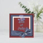 4de juli Partij Oom Sam Pet nodigt uit Kaart (Staand voorkant)