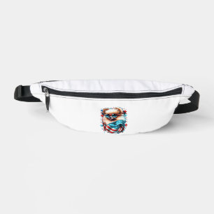 4de juli Patriotic Pommeren Dog VS-vlag Heuptasje