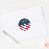4de juli Patriottisch Rood Blauw Gepersonaliseerd Ronde Sticker (Envelop)