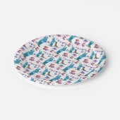 4de juli Patriottisch Vrijheidsbeeld, Vlag & Eagle Papieren Bordje (Gekanteld)