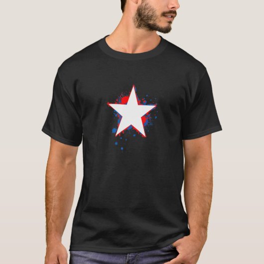4de juli patriottische Amerikaanse Star Celebratio T-shirt (Voorkant)