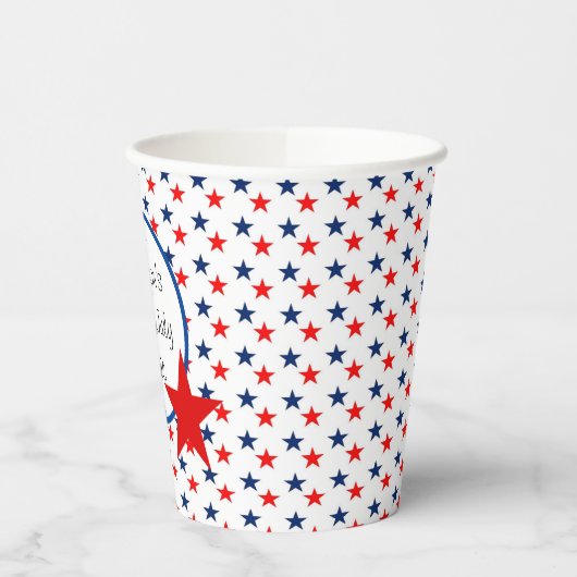 4de juli personaliseert de Partij van de Tekst Papieren Bekers (Links)