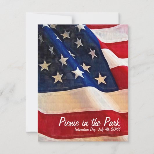 4de juli Picnic Independence Day Uitnodiging (Voorkant)