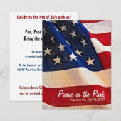 4de juli Picnic Independence Day Uitnodiging (Voorkant / Achterkant)