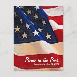 4de juli Picnic Independence Day Uitnodiging