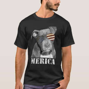 4de juli Pitbull Funny Merica Dog Verenigde Staten T-shirt