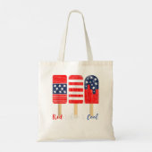 4de juli Popsicle Red White & Cool American Flag Tote Bag (Achterkant)