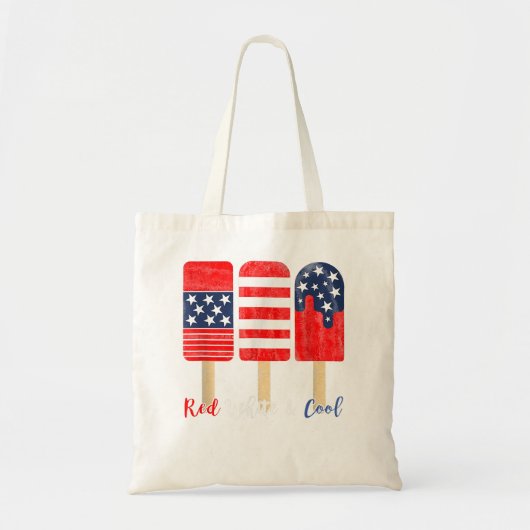 4de juli Popsicle Red White & Cool American Flag Tote Bag (Voorkant)