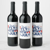4de juli Red White Blue Celebration American Wijn Etiket (Flessen)
