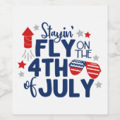 4de juli Red White Blue Celebration American Wijn Etiket (Enkel label)