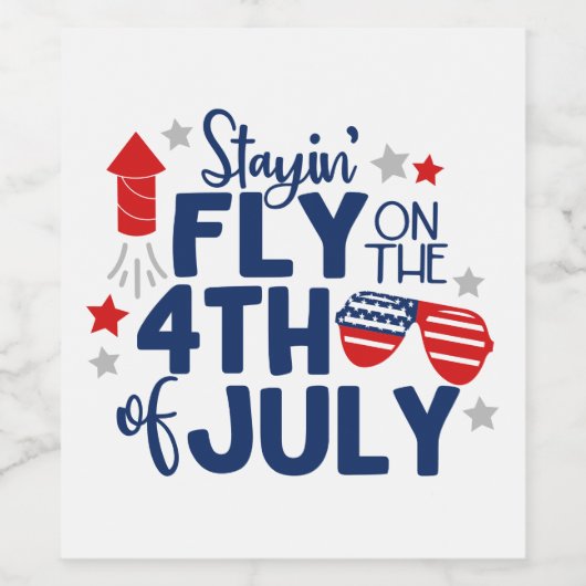 4de juli Red White Blue Celebration American Wijn Etiket (Enkel label)