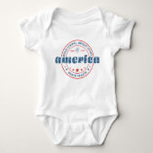 4de juli Red White Blue Modern Typografie Romper (Voorkant)