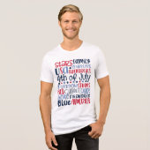 4de juli Red White Blue Modern Typografie Tri-Blend Shirt (Voorkant volledig)
