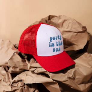 4de juli Red White Blue Modern Typografie Trucker Pet