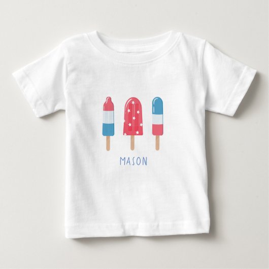 4de juli Red White Blue Popsicle T-Shirt (Voorkant)