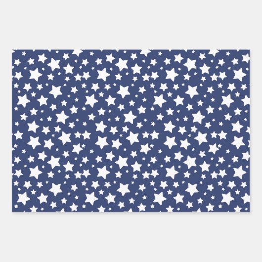 4de juli Red White Blue Stars 3 Inpakpapier Vel (Voorkant)