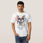 4de juli Reunion Red Blue Bulldog T-shirt (Voorkant volledig)