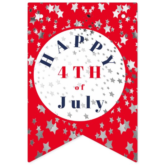 4de juli Rode Blauwe Stars Bunting Flags Vlaggetjes (Tweede vlag)