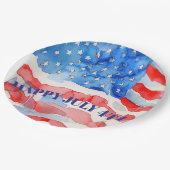 4de juli Rode Blauwe Stars Papieren Bordje (Gekanteld)