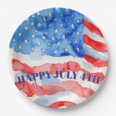 4de juli Rode Blauwe Stars Papieren Bordje (Voorkant)