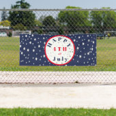 4de juli Rode Blauwe Stars Spandoek (Insitu)