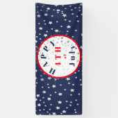 4de juli Rode Blauwe Stars Spandoek (Verticaal)