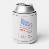 4de juli rode blauwe vlag blikjeskoeler (Blikje Achterkant)