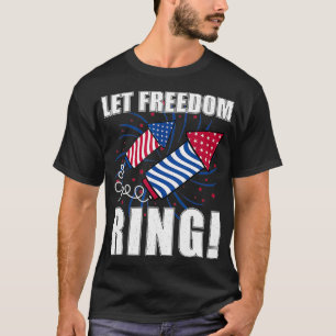 4de juli rood wit patriottisch laat vrijheid R T-shirt