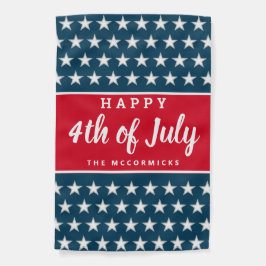 4de juli roodwitte en blauwe familie op maat tuinvlag