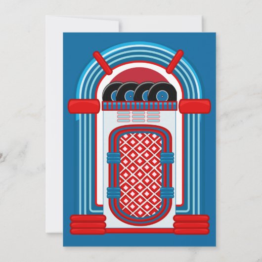 4de juli Sock Hop Party Kaart (Achterkant)