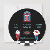 4de juli Sock Hop Party Kaart (Achterkant)