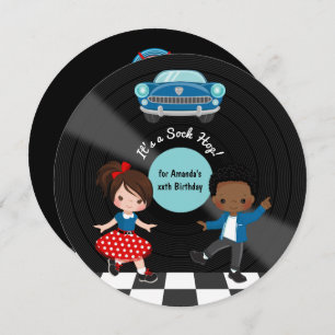 4de juli Sock Hop Party Kaart